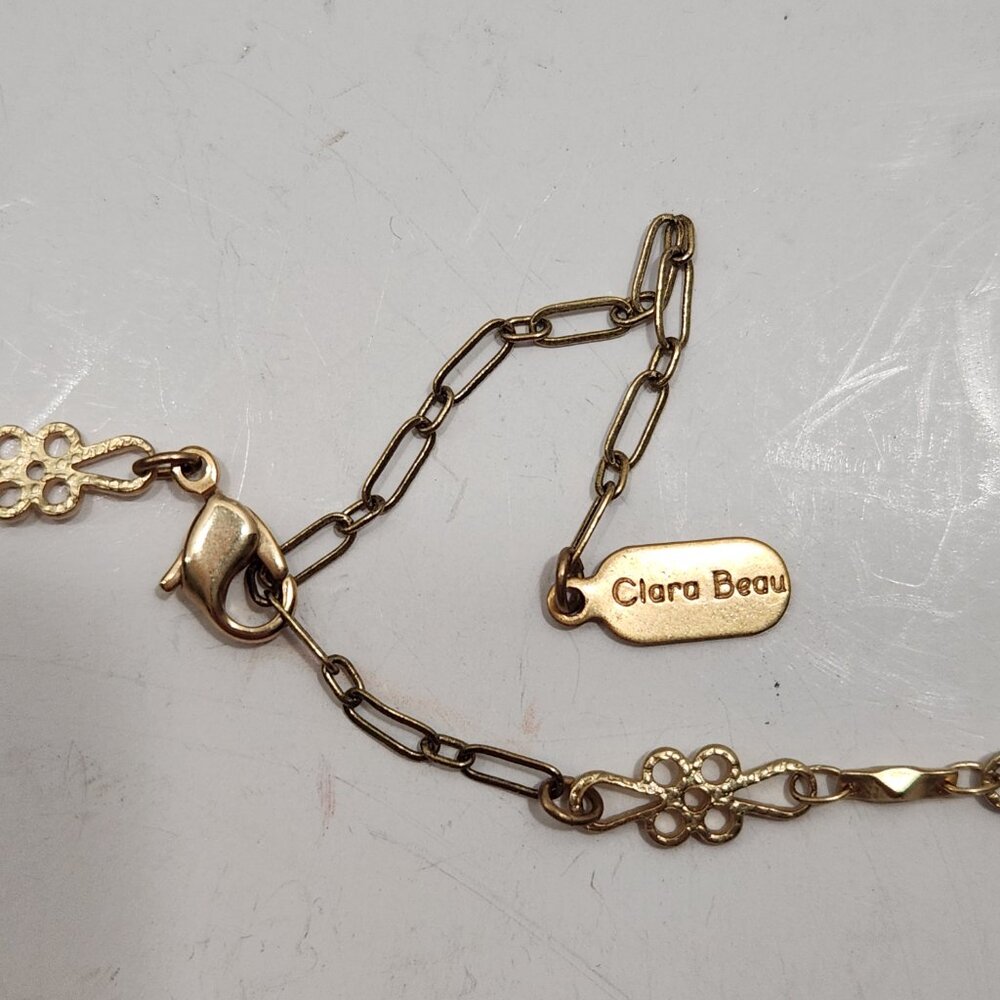 Clara Beau Gold Plated Rhinestone & Glass Bead Adjustable Necklace - Picture 6 of 6